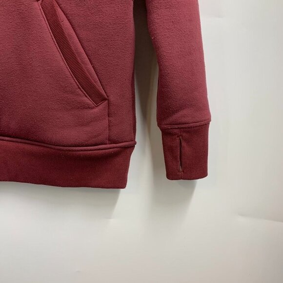 Athleta‎ Reversible Sherpa 511866 Maple Red Hooded Sweatshirt Size S - Picture 5 of 12